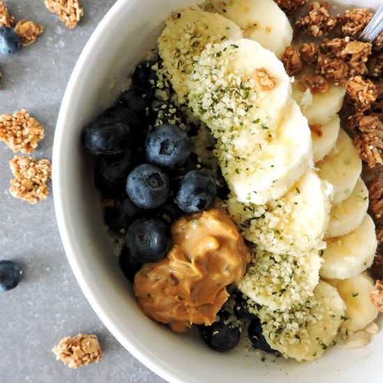 Blueberry Oatmeal Protein Bowl