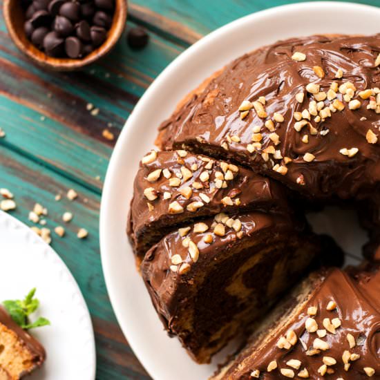 Chocolate Peanut Butter Bundt Cake