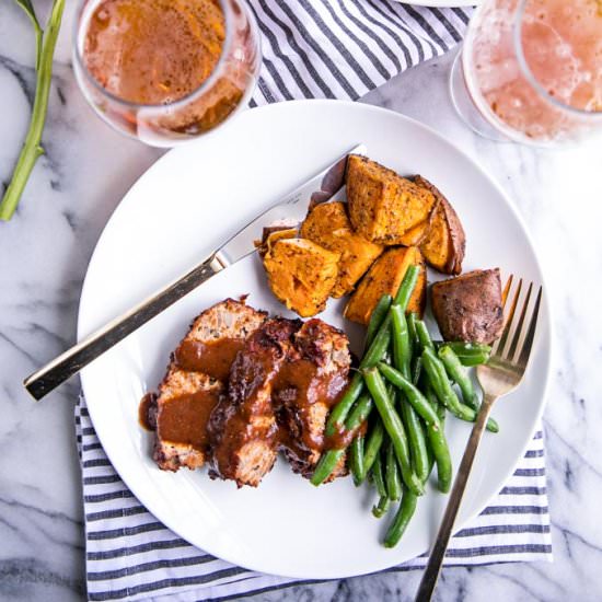 Healthy BBQ Turkey Meatloaf