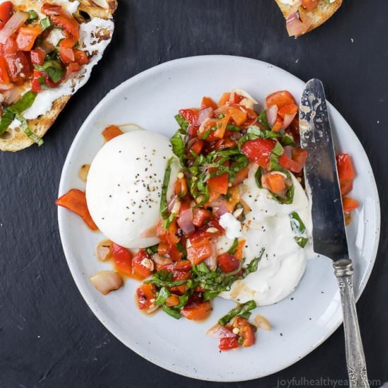 Roasted Red Pepper Bruschetta