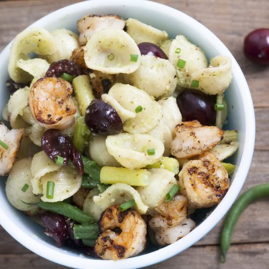 Shrimp Pasta Salad with Pesto