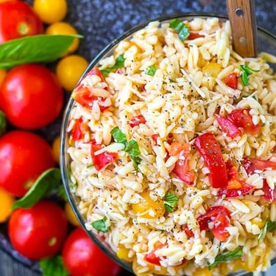 Bruschetta Orzo Pasta Salad