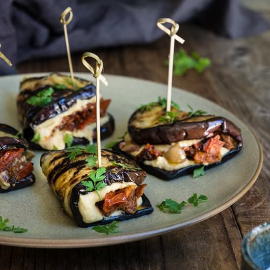 Eggplant Hummus Wraps