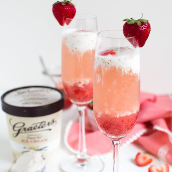 Strawberry Rosé Ice Cream Float