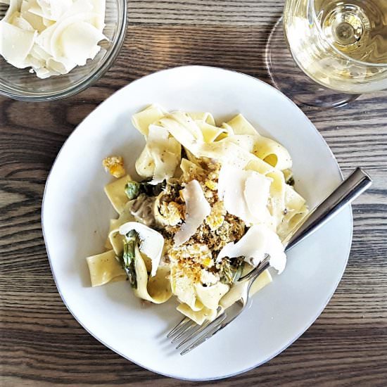 Mushroom & Roasted Asparagus Pasta