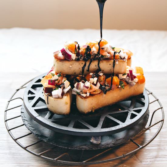 Feta Bruschetta with Balsamic Glaze