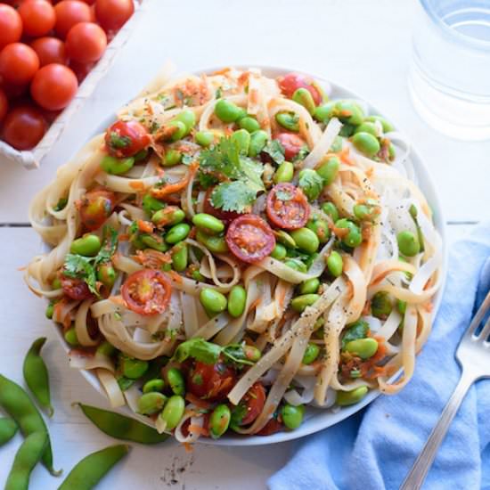 Cold Edamame and Noodle Salad