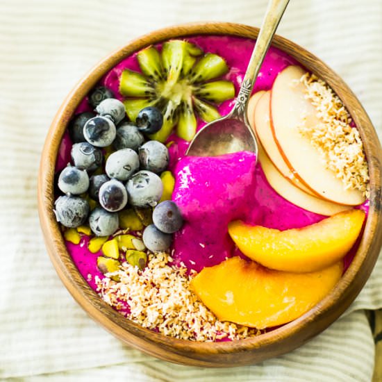 Pitaya Peach Power Smoothie Bowl