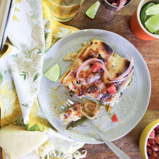 Simple Green Pepper Enchiladas