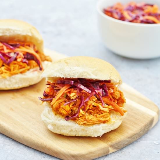 Slow Cooker BBQ Chicken Sliders