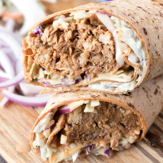 Shredded Pork Korean BBQ Wraps