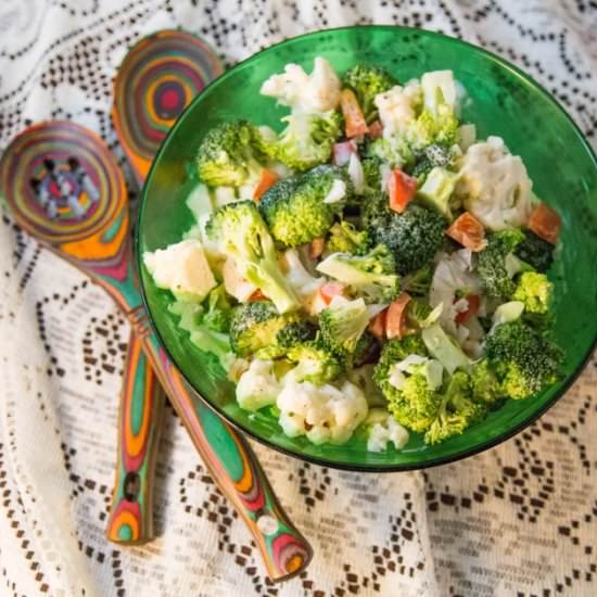 Broccoli Cauliflower Salad