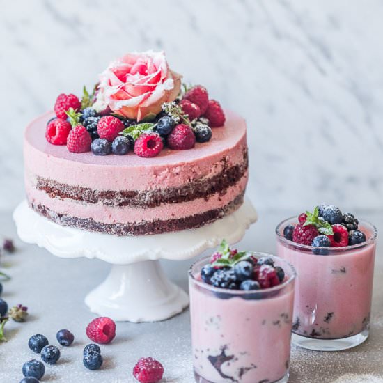 Vegan Raspberry Cream Cake