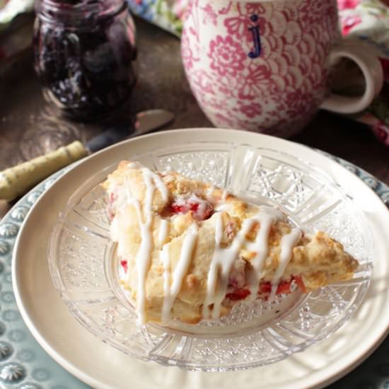 Strawberry White Chocolate Scones