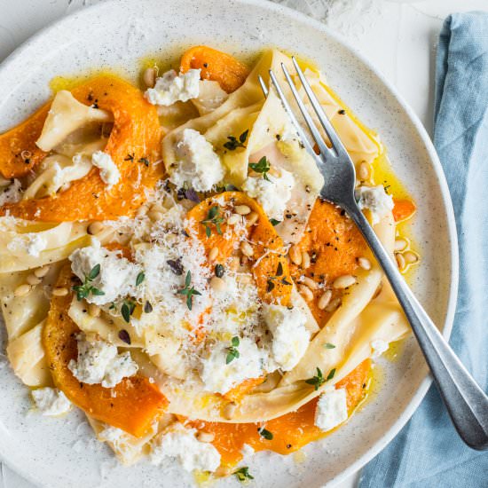 Pasta with Pumpkin, Ricotta & Thyme