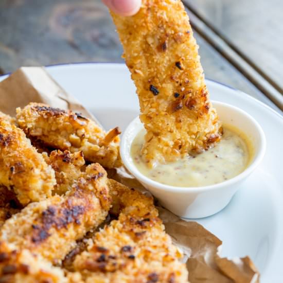 Crispy Pretzel Chicken Fingers