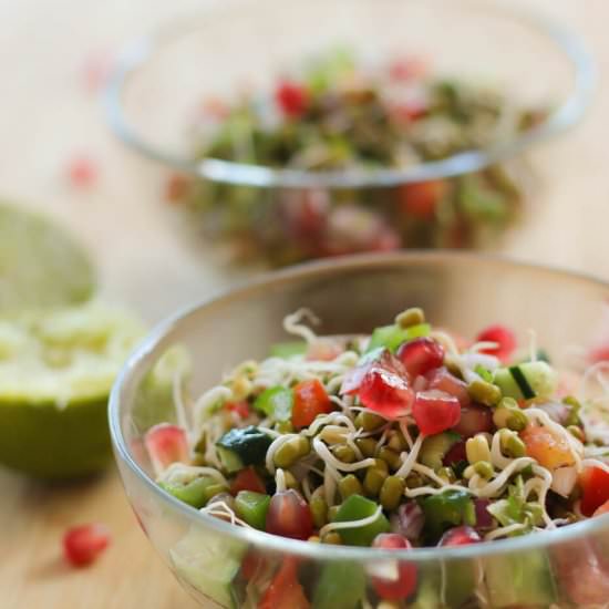 Moong dal sprout salad