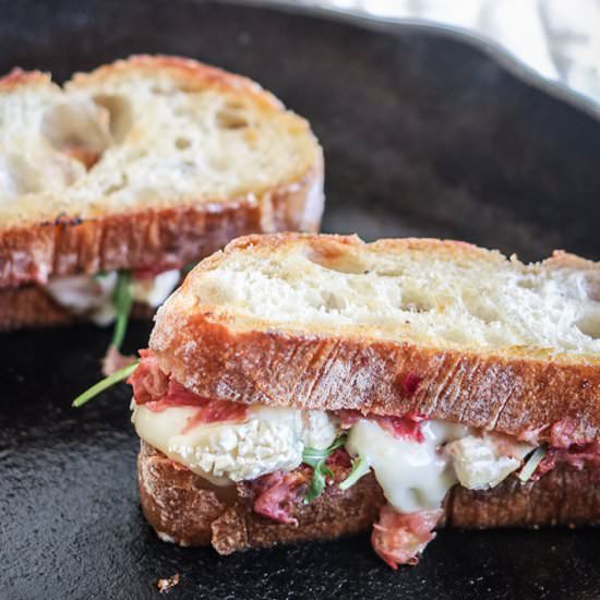 Grilled Brie & Rhubarb Sandwich