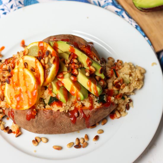 Baked Sweet Potato w/ Couscou