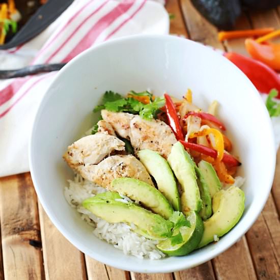 Baked Chicken and Avocado Bowls
