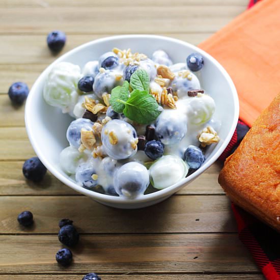 Cream cheese blueberry & grapes