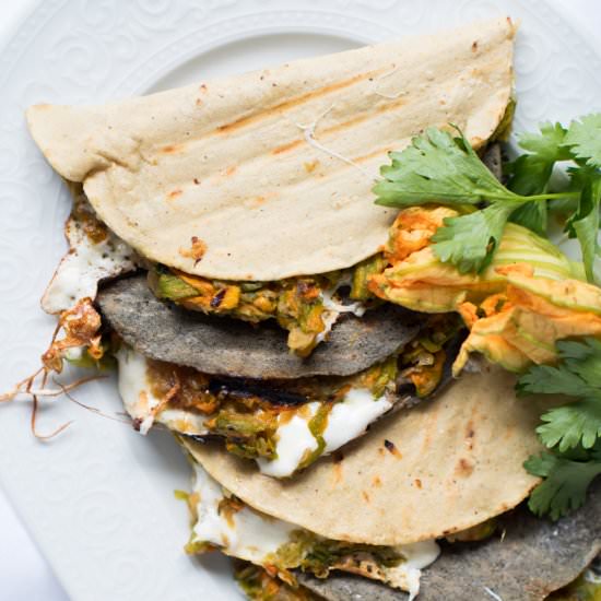 Squash Blossom Quesadillas