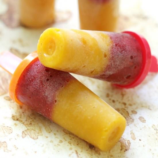 2-Ingredient Strawberry Mango Pops