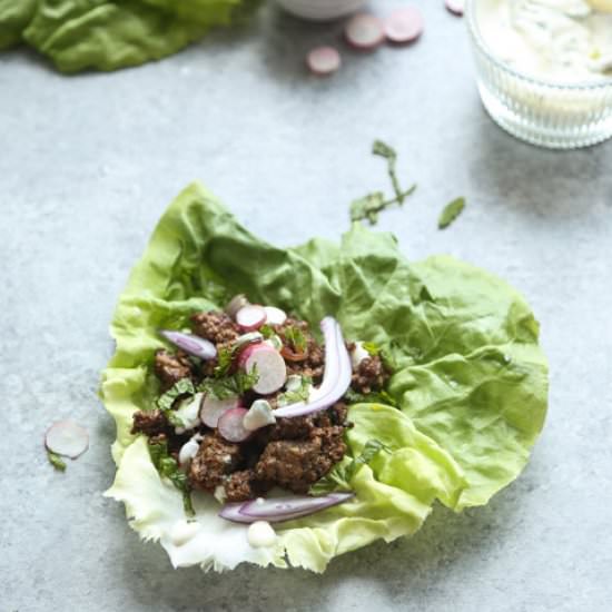 Moroccan Lamb Lettuce Wraps