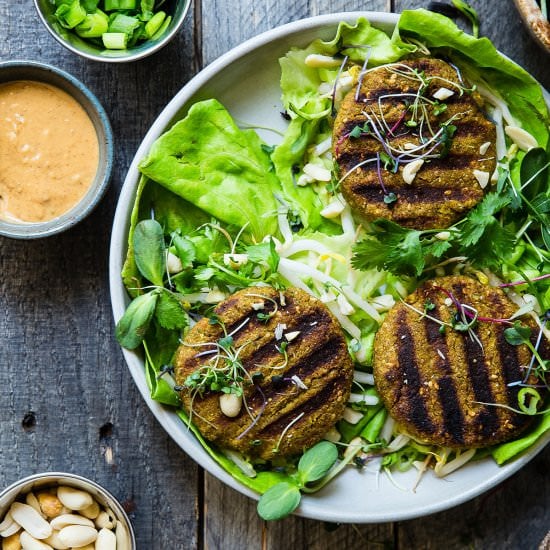 Low Carb Thai Curry Grilled Veggie Burger