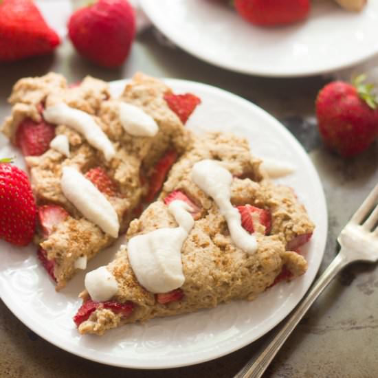 Vegan Strawberries & Cream Scones