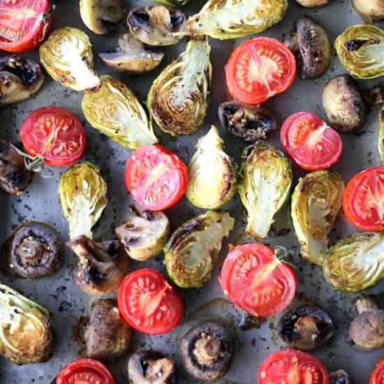 Sheet Pan Brussels Sprouts w/ Veg