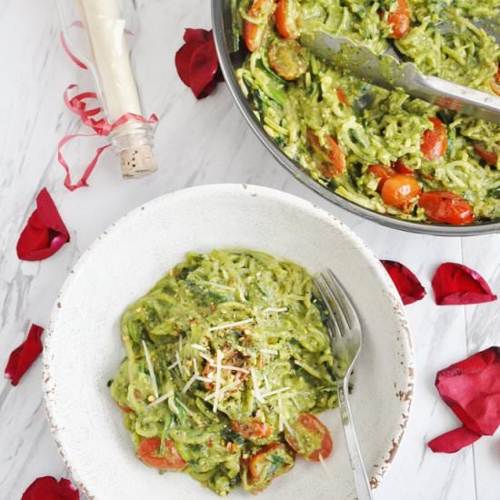 Avocado Pesto Zucchini Noodles