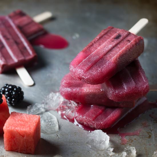 Blackberry Watermelon Popsicles