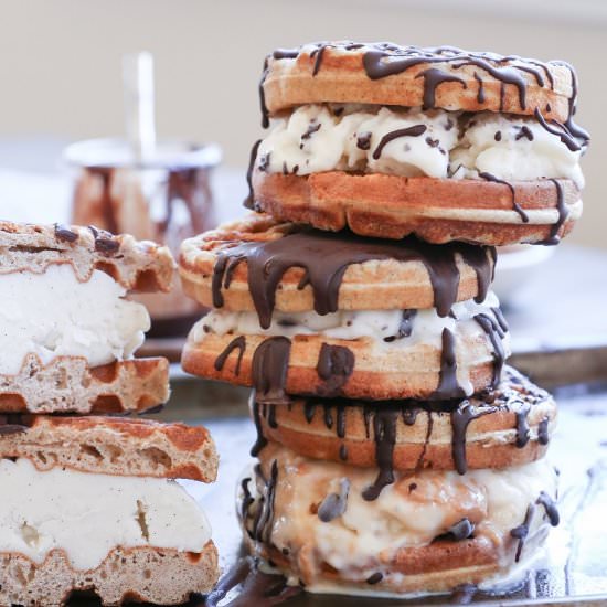 Waffle Ice Cream Sandwiches