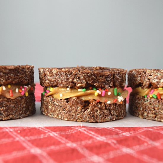 Chocolate Krispy Treats Sandwiches