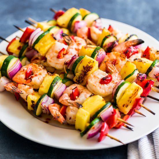 Tropical Sweet Chili Shrimp Skewers