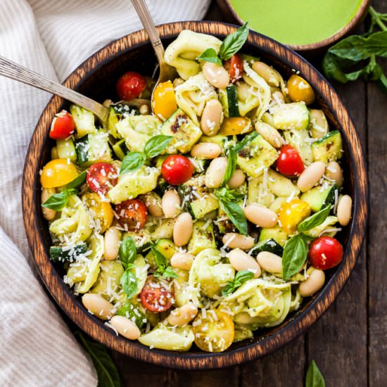 Zucchini Tomato Tortellini Salad