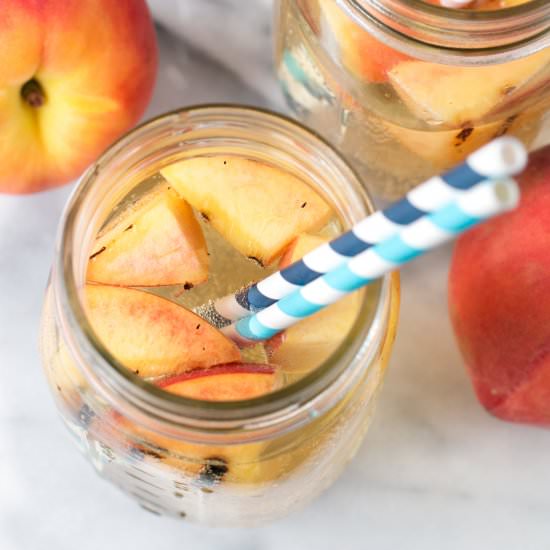 Sparkling Grilled Peach Sangria