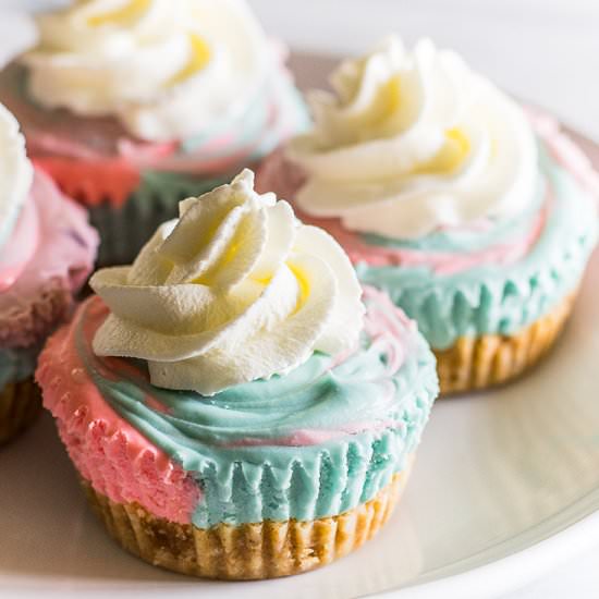 No-bake Unicorn Cheesecakes
