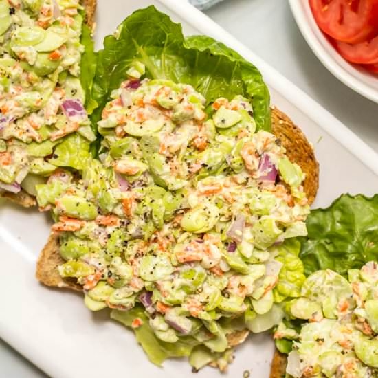 Smashed edamame salad