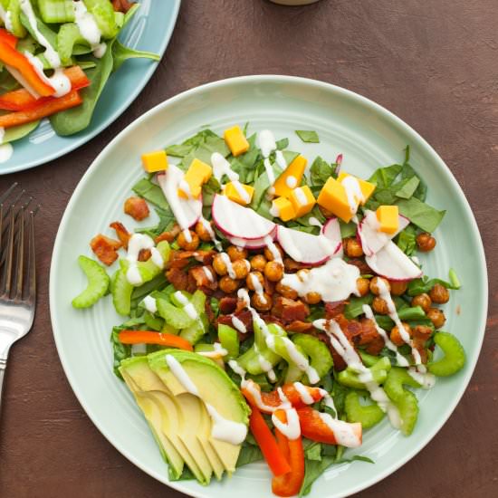 Crispy Chickpea Bacon Ranch Salad