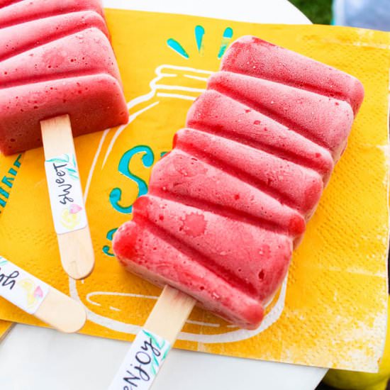 Strawberry Lemonade Ice Pops