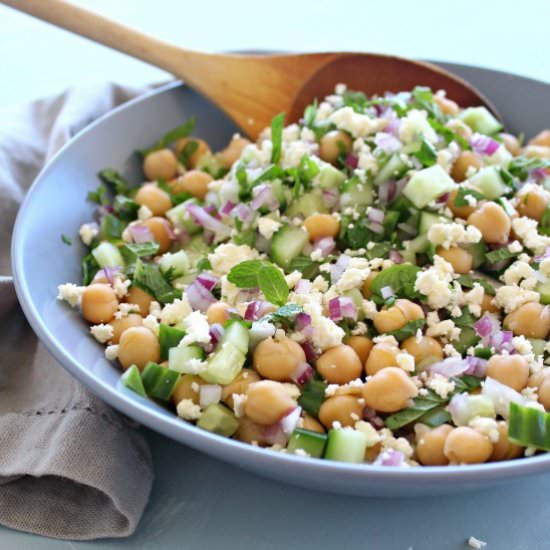 Cucumber Mint Chickpea Salad