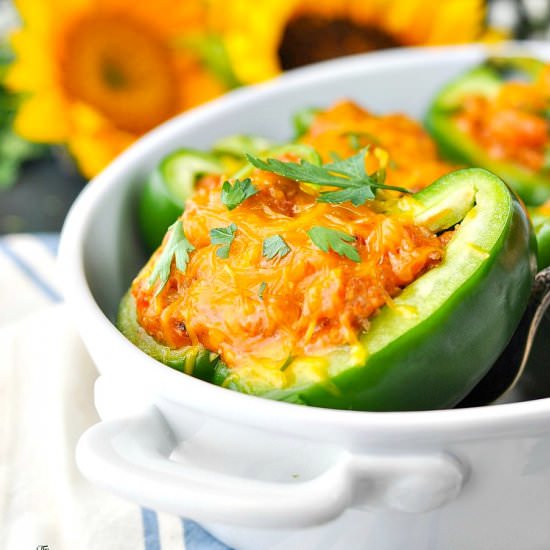 Amish Sausage-Stuffed Green Peppers