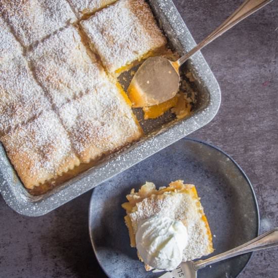 Peach Filled Italian Crostata Bars