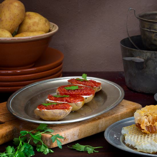 Potato, Cheese, Sobrasada and Honey