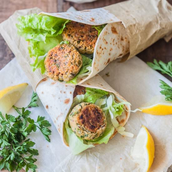 Lemon Tahini Falafel Wrap