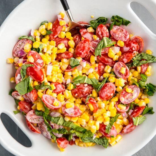 Corn and Tomato Salad with Basil