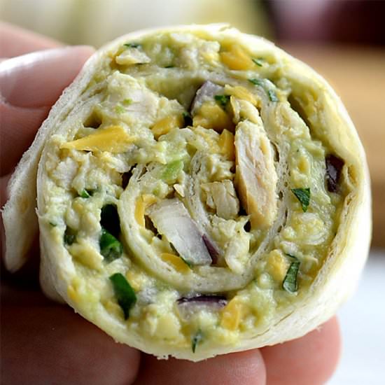Chicken Avocado Salad Roll Ups