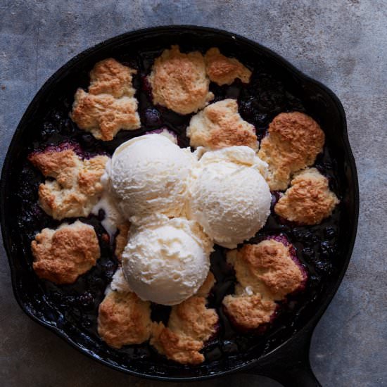 Blueberry Skillet Cobbler